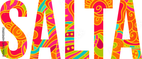 Salta city and province doodle text design