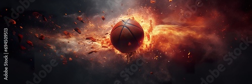 basketball banner design with copy space photo