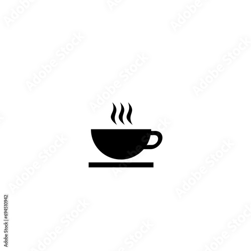 Hot coffee icon isolated on white background