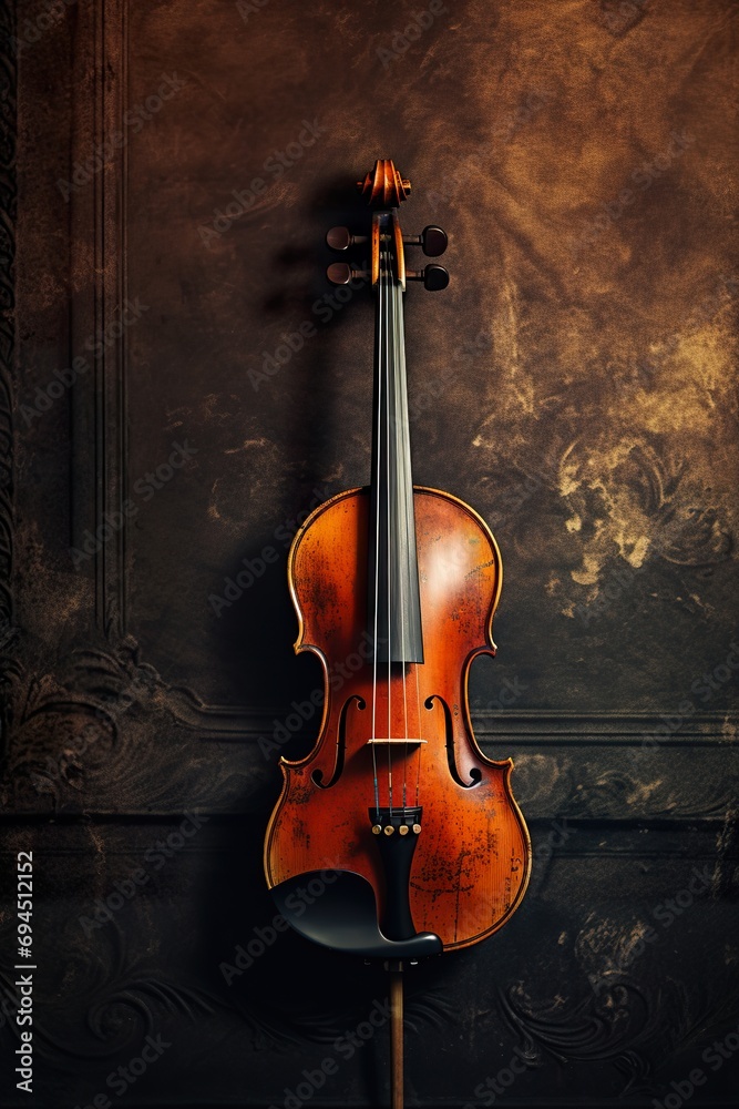 violin music banner design with copy space