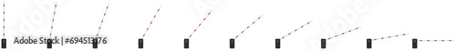 Animated sprite sheet of the closing sequence of a city barrier isolated on a white background. Template, mock-up. 3d render