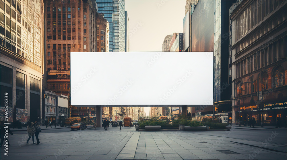 Empty billboard in City street, blank mock - up with space for your text Empty billboard in City street, blank mock - up with space for your text