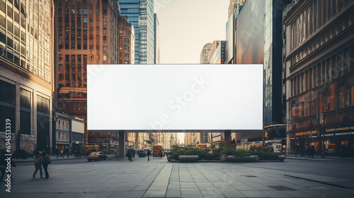 Empty billboard in City street, blank mock - up with space for your text 