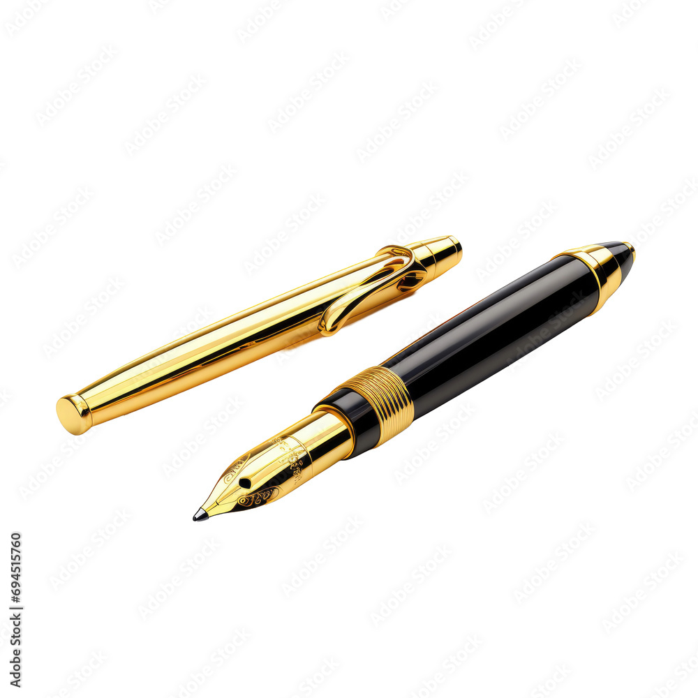 Golden black pen isolated on white or transparent background Golden black pen isolated on white or transparent background