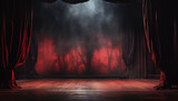 赤いカーテンのステージ,Red Curtain Stage,Generative AI 