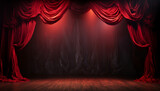 赤いカーテンのステージ,Red Curtain Stage,Generative AI 