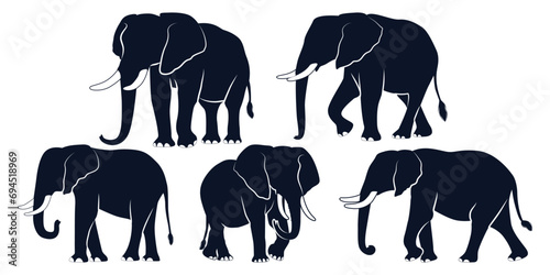 Animal Elephant silhouettes vector art