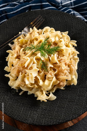 Pasta with sauerkraut. photo