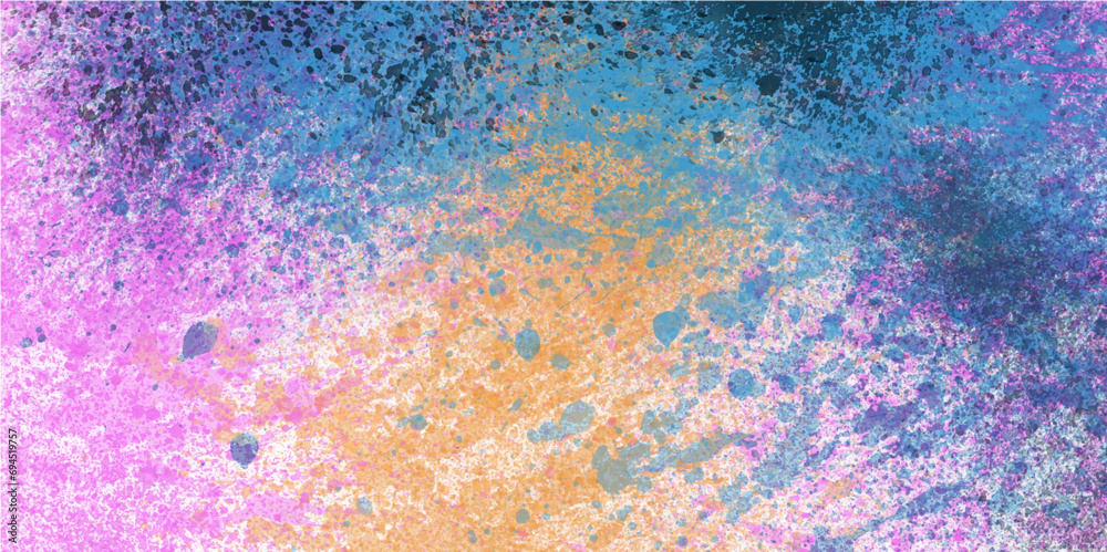 Colorful water ink.liquid color splatter splashes spit on wall,spray paint.grain surface galaxy view watercolor on.backdrop surface,wall background water splash.
