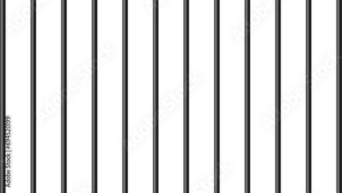 Prison bars realistic metal transparent background. photo