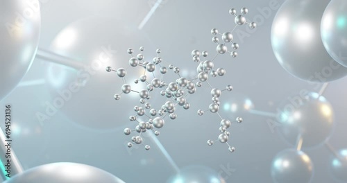 Odevixibat rotating 3d molecule, molecular structure of bylvay, seamless video photo