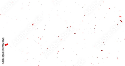 Red and white confetti (sprayed from the center) background with transparent alpha channel Cracker celebration photo