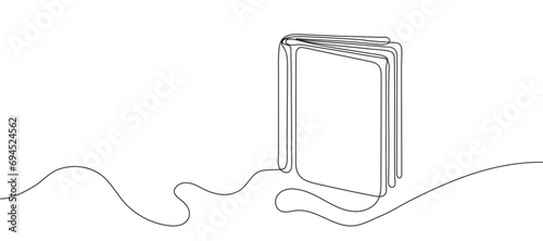 book, continuous one line drawing of a book.