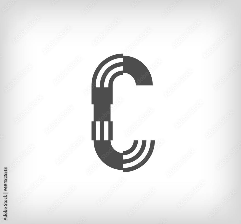 Letter C linear modern logo. The letter is in line strip form. Alphabet letter character and linear abstract design. logo, corporate identity, application, creative poster and more. Letter C linear modern logo. The letter is in line strip form. Alphabet letter character and linear abstract design. logo, corporate identity, application, creative poster and more.