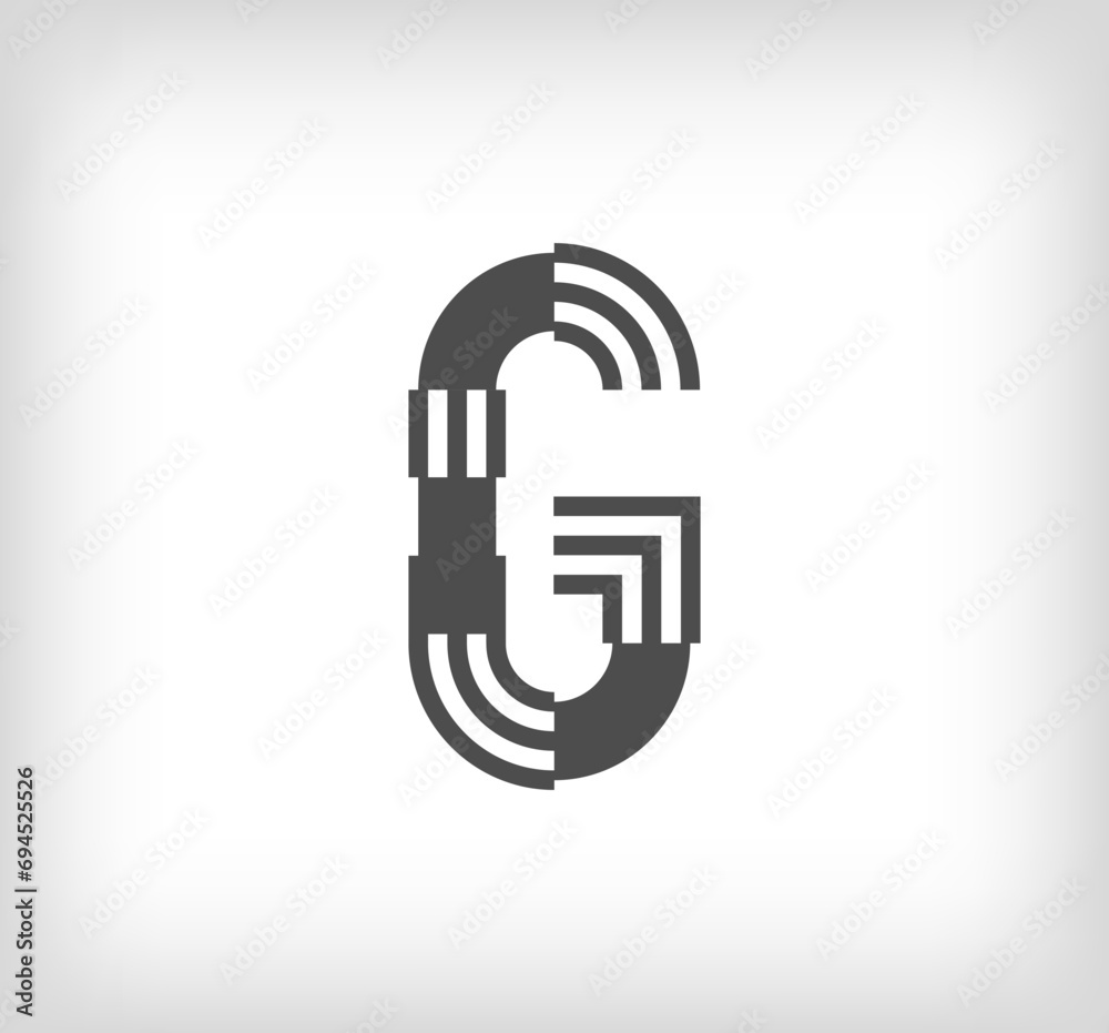 Letter G linear modern logo. The letter is in line strip form. Alphabet letter character and linear abstract design. logo, corporate identity, application, creative poster and more. Letter G linear modern logo. The letter is in line strip form. Alphabet letter character and linear abstract design. logo, corporate identity, application, creative poster and more.
