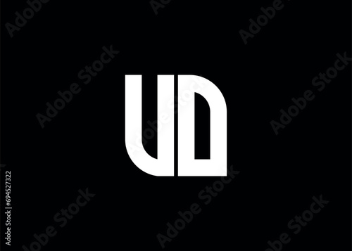 Monogram Letter UO Logo Design vector template