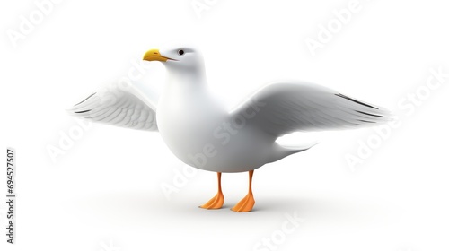 Pigeon cute 3d character isolated on white background ai generated