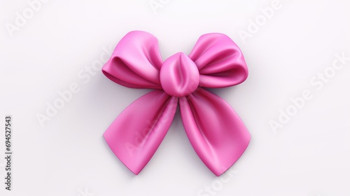 3d pink ribbon isolated on white background ai generated