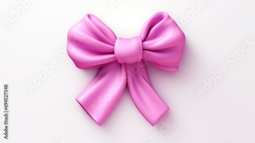 3d pink ribbon isolated on white background ai generated