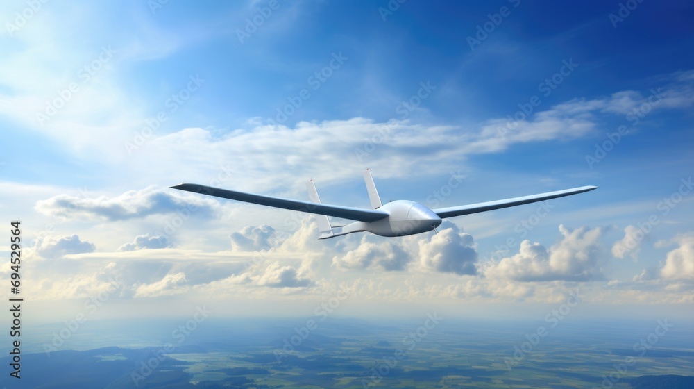 plane flying in the blue sky, 3d render of flying airplane. AI generated plane flying in the blue sky, 3d render of flying airplane. AI generated