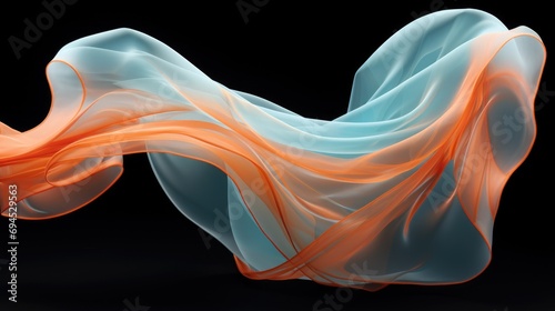 Silk satin cloth material floating 3d flying wavy ai generated