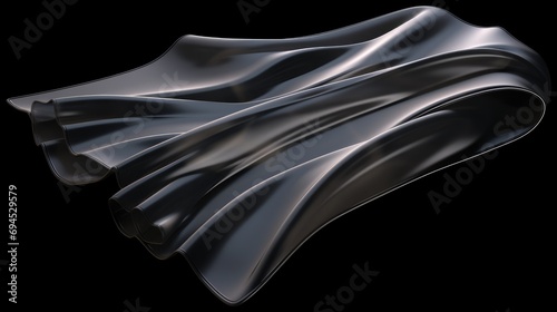 Silk satin cloth material floating 3d flying wavy ai generated