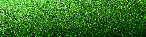 Green pattern with detailed glittering texture. Horizontal Christmas and New Year art banner