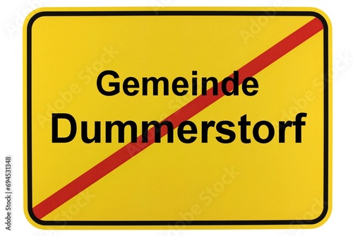 Illustration eines Ortsschildes der Gemeinde Dummerstorf in Mecklenburg-Vorpommern