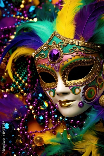 A vivid carnival background filled with lively colors, masks, and festive flair © ArtCookStudio