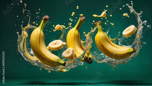 banana splash in water