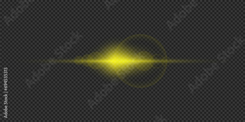 Yellow horizontal light effect of lens flares