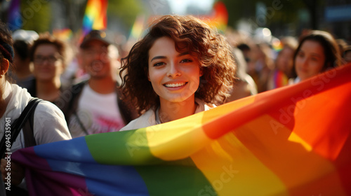 A Lesbian Woman Came To A Pride Parade In Europe