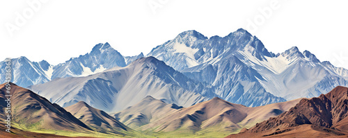 Breathtaking panorama of towering, majestic mountain summits, cut out © Yeti Studio