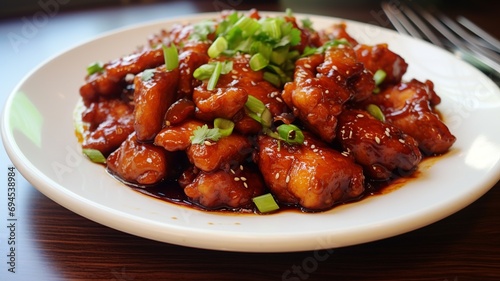 Flavors of General Tso's Chicken: Crispy Delight in a Minimalist Style