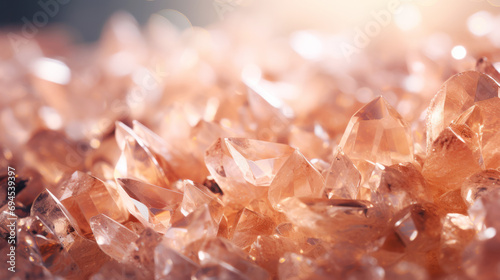 Abstract crystal background with peach fuzz color of the year 2024 photo