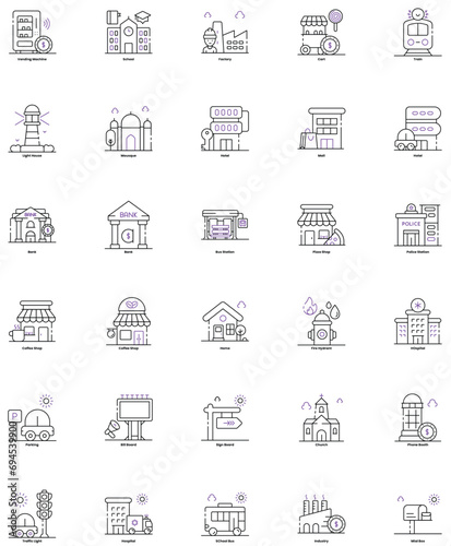 City, elements, icon, urban, skyline, building, architecture, cityscape, modern, downtown, skyscraper, design, vector, graphic, illustration, silhouette, metropolis, symbol, landmark, outline, flat photo