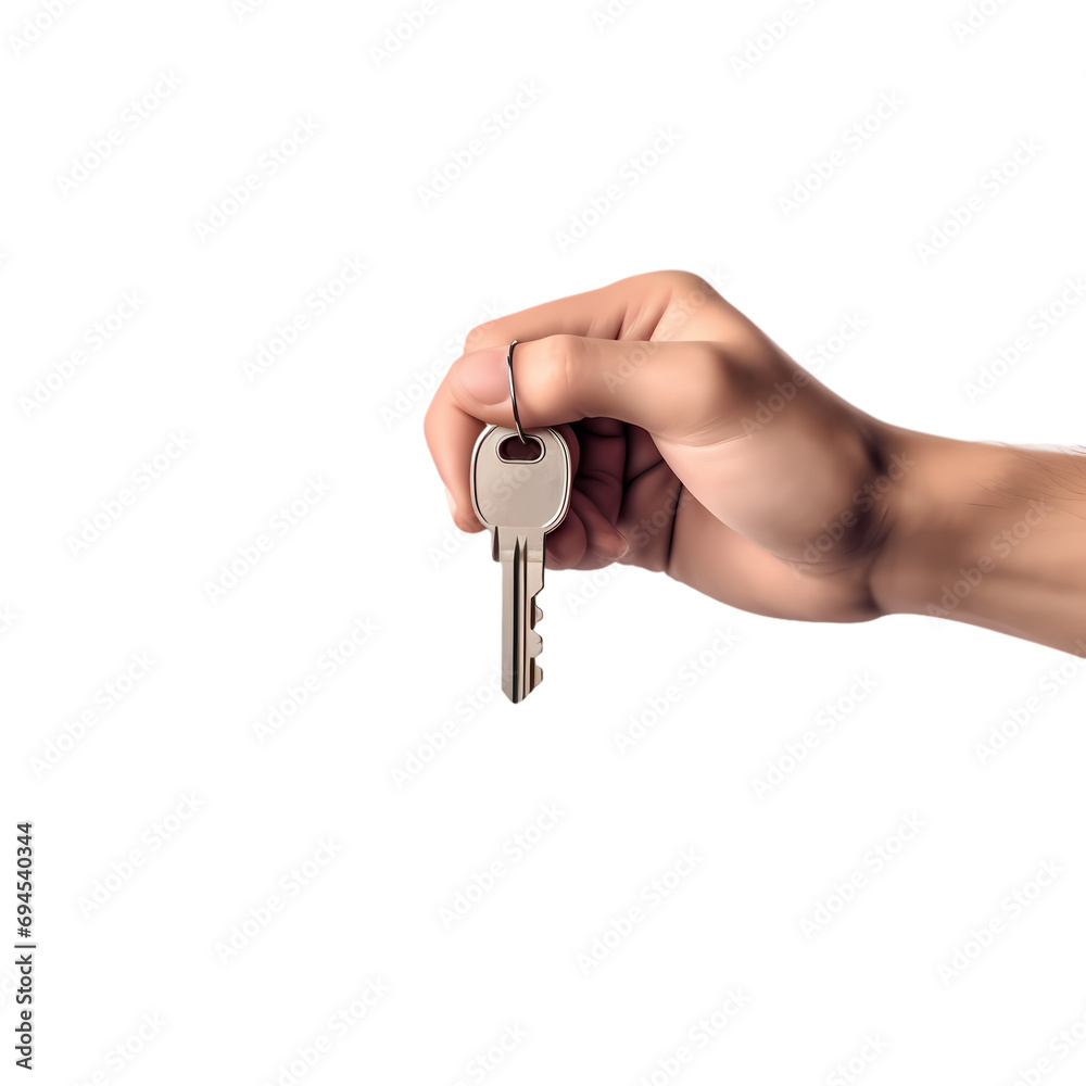 Hand holding car key isolated on transparent background Hand holding car key isolated on transparent background