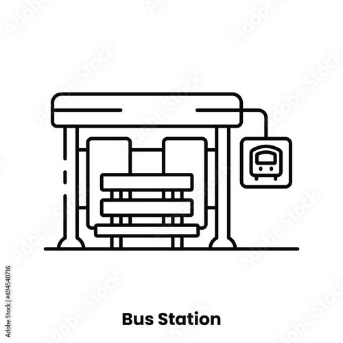 Bus stand, transportation, travel, journey, commute, city life, public transit, waiting area, passenger hub, transit stop, urban mobility, cityscape, minimalistic design, vector illustration, modern