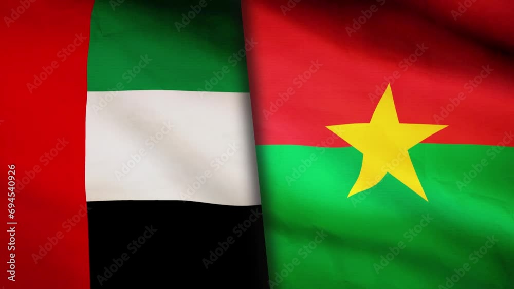 UAE and Burkina Faso flag UAE and Burkina Faso flag