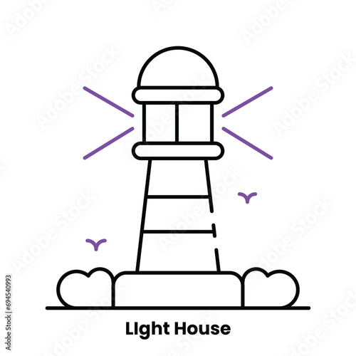 Light, house, icon, minimal, trendy, design, vector, outline, isolated, simple, modern, logo, graphic, element, symbol, navigation, beacon, tower, maritime, navigation, app, app icon, ocean, sea