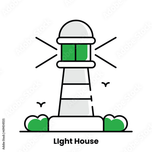 Light, house, icon, minimal, trendy, design, vector, outline, isolated, simple, modern, logo, graphic, element, symbol, navigation, beacon, tower, maritime, navigation, app, app icon, ocean, sea