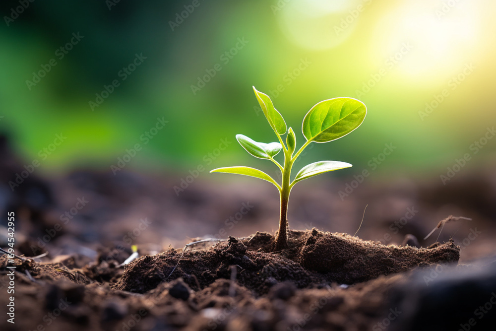 Image photo of a small tree bud coming out of the soil Image photo of a small tree bud coming out of the soil