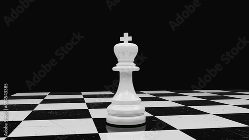 King on chessboard, classic black white
