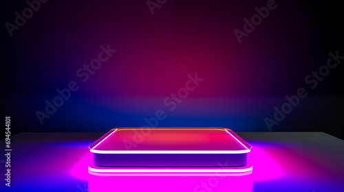 A holographic projection of innovative gadgets, levitating above an elegantly simple platform. Perfect for tech visuals and evoking the feeling of contemporary advancement. © XaMaps