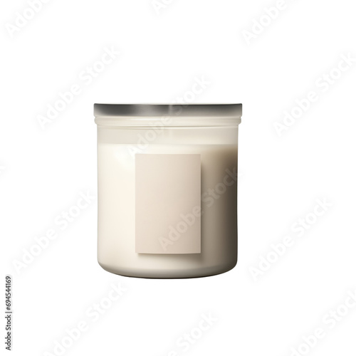 Candle Mockup in a glass jar, soy candle, isolated on white transparent background, PNG