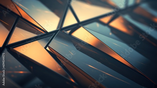 A close up of a metal structure with orange and yellow lights, AI