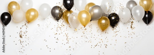 silver gold gold party confetti gold balloon with champagne glasses