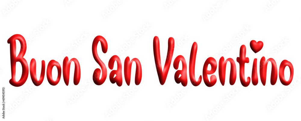 San Valentino, Valentine's Day, three-dimensional writing, written in Italian, red color, holiday vector graphics, suitable for greeting card, message, banner, icon	 - obrazy, fototapety, plakaty 