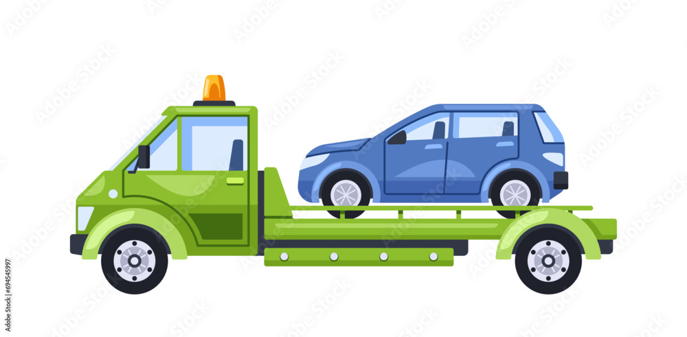 Tow Truck Efficiently Handle Improper Car Parking Situation, Evacuating Vehicle To Penalty Area, Ensuring Compliance