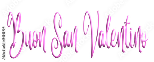 San Valentino, Valentine's Day, three-dimensional writing, written in Italian, red color, holiday vector graphics, suitable for greeting card, message, banner, icon	 photo